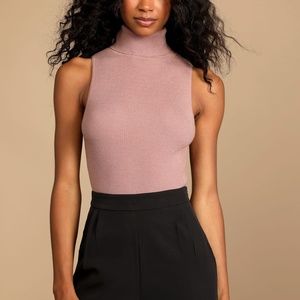 EXPRESS Blush sleeveless ribbed bodysuit Sz XL (NWT)